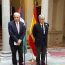 Palestinian foreign minister Riad Al Malki (left) asks Spain to act as broker for peace | Photo via: Spanish Foreign Ministry