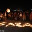 Israeli activists form the word 'Gaza' with candles on the sand showing solidarity with Palestinians living in besieged Gaza strip, June 19, 2017 | Photo by: Haidi Motola | Via: Active Stills.org